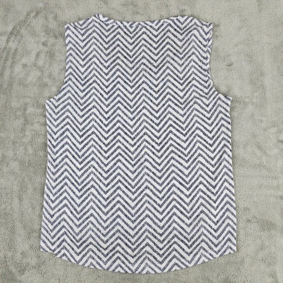 Athleta shirt womens small scoop neck sleeveless blouse chevron allover print - Picture 7 of 12